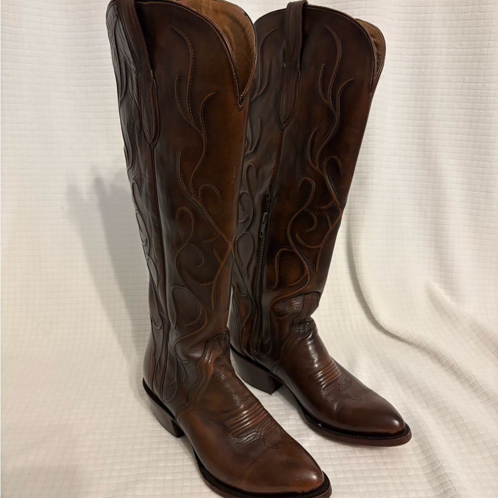 Lucchese Brown Heeled Leather Boots